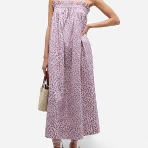 Tory Burch Purple Floral Strapless Dress